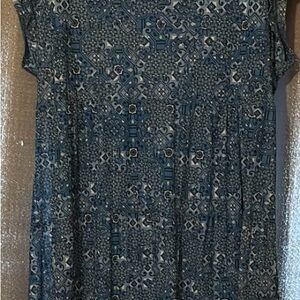 Ruby Rd Blue Cap Sleeve Boxy Blouse